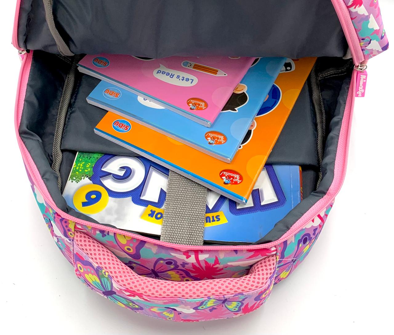 Naimax Kids Tas Ransel Anak SD Karakter Butterfly pink | Tas Sekolah Anak Favorit Anak - Gambar 2