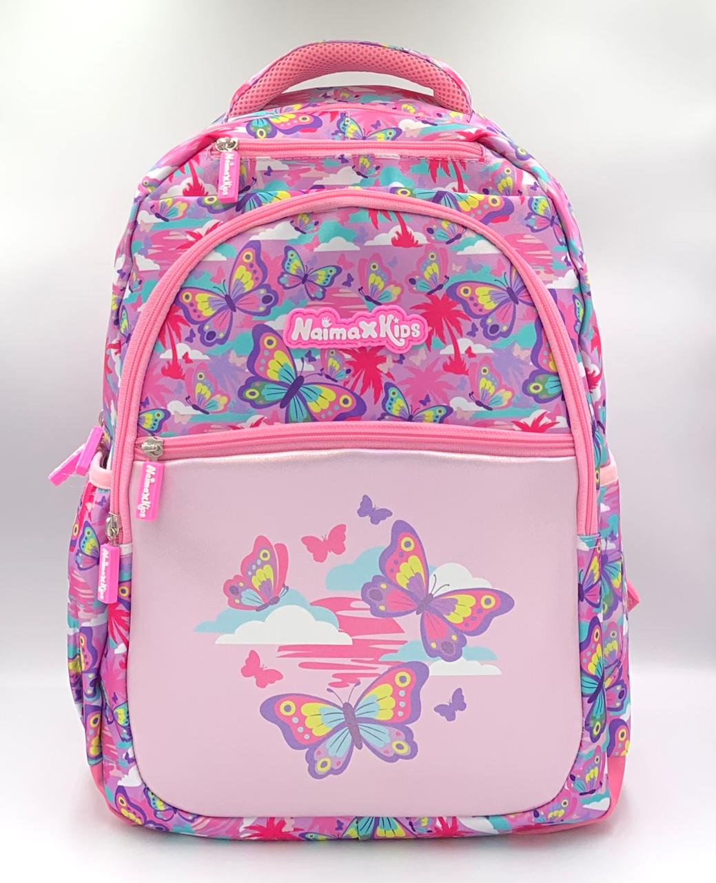 Naimax Kids Tas Ransel Anak SD Karakter Butterfly pink | Tas Sekolah Anak Favorit Anak