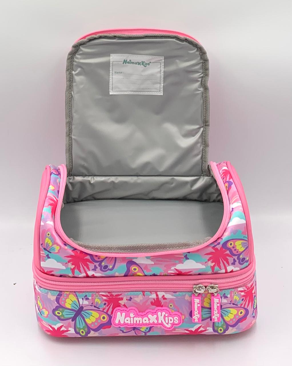 Naimax Kids Lunch Bag Anak Perempuan Karakter Butterfly Pink | Tas Bekal Sekolah Girl Trendy - Gambar 2