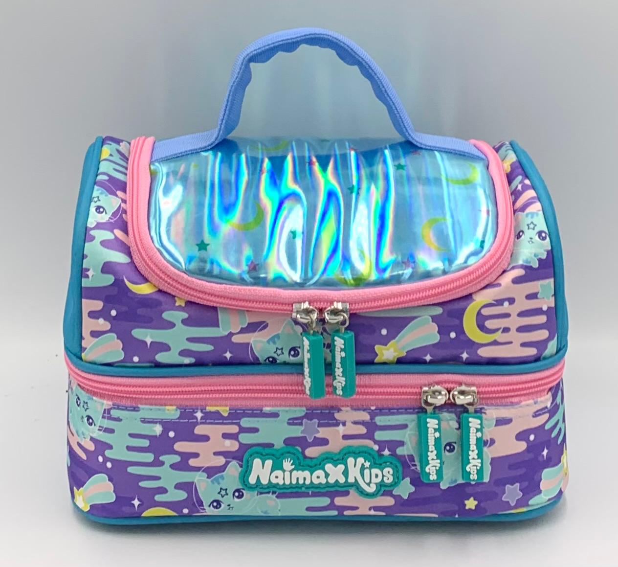 Naimax Kids Tas Bekal Anak Perempuan Lunch Bag Anak Lucu Untuk Bekal Sekolah Karakter Cat Blue