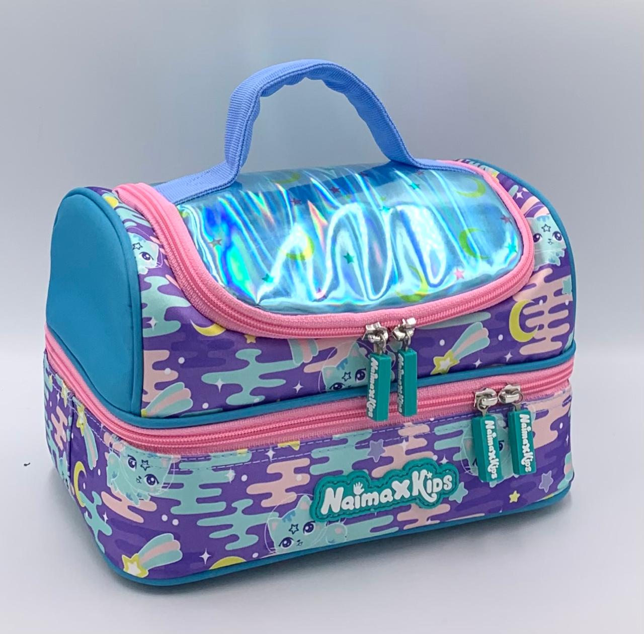 Naimax Kids Tas Bekal Anak Perempuan Lunch Bag Anak Lucu Untuk Bekal Sekolah Karakter Cat Blue - Gambar 3