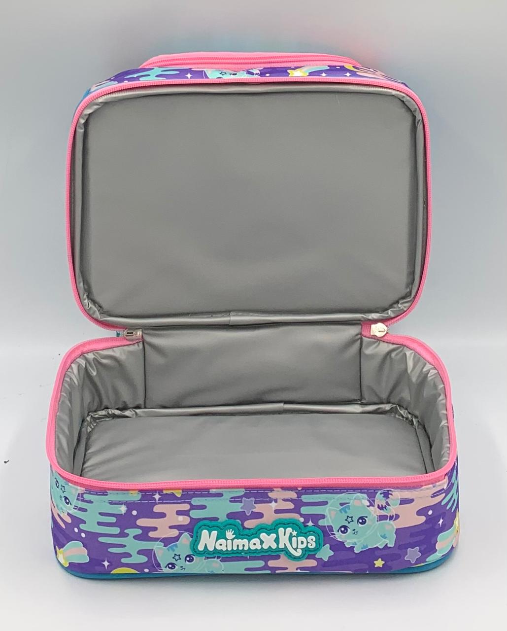Naimax Kids Tas Bekal Anak Perempuan Lunch Bag Anak Lucu Untuk Bekal Sekolah Karakter Cat Blue - Gambar 2