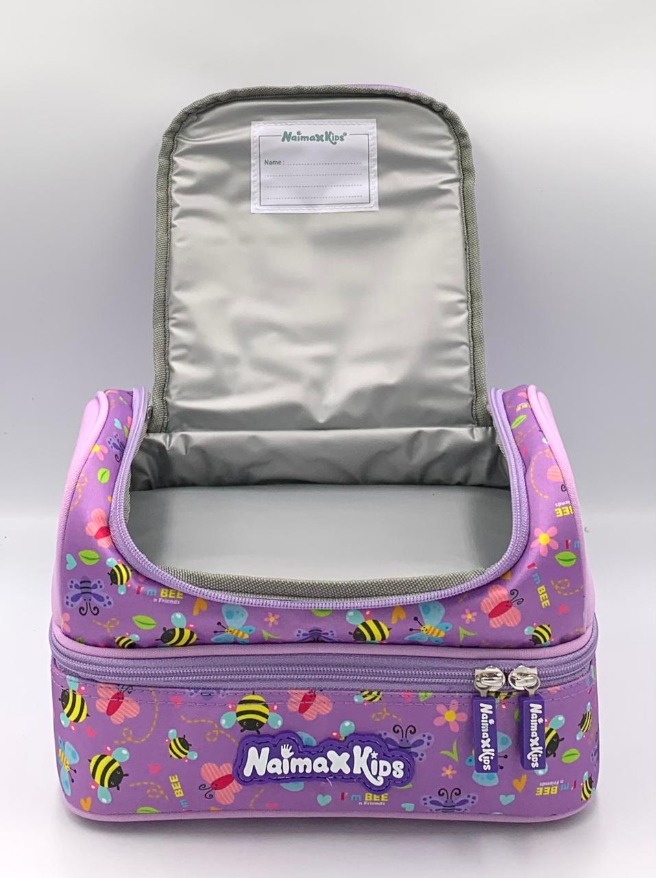 Naimax Kids Tas Bekal Anak Perempuan Lunch Bag Anak TK SD | Tas Bekal Anak Karakter Honey Purple - Gambar 4