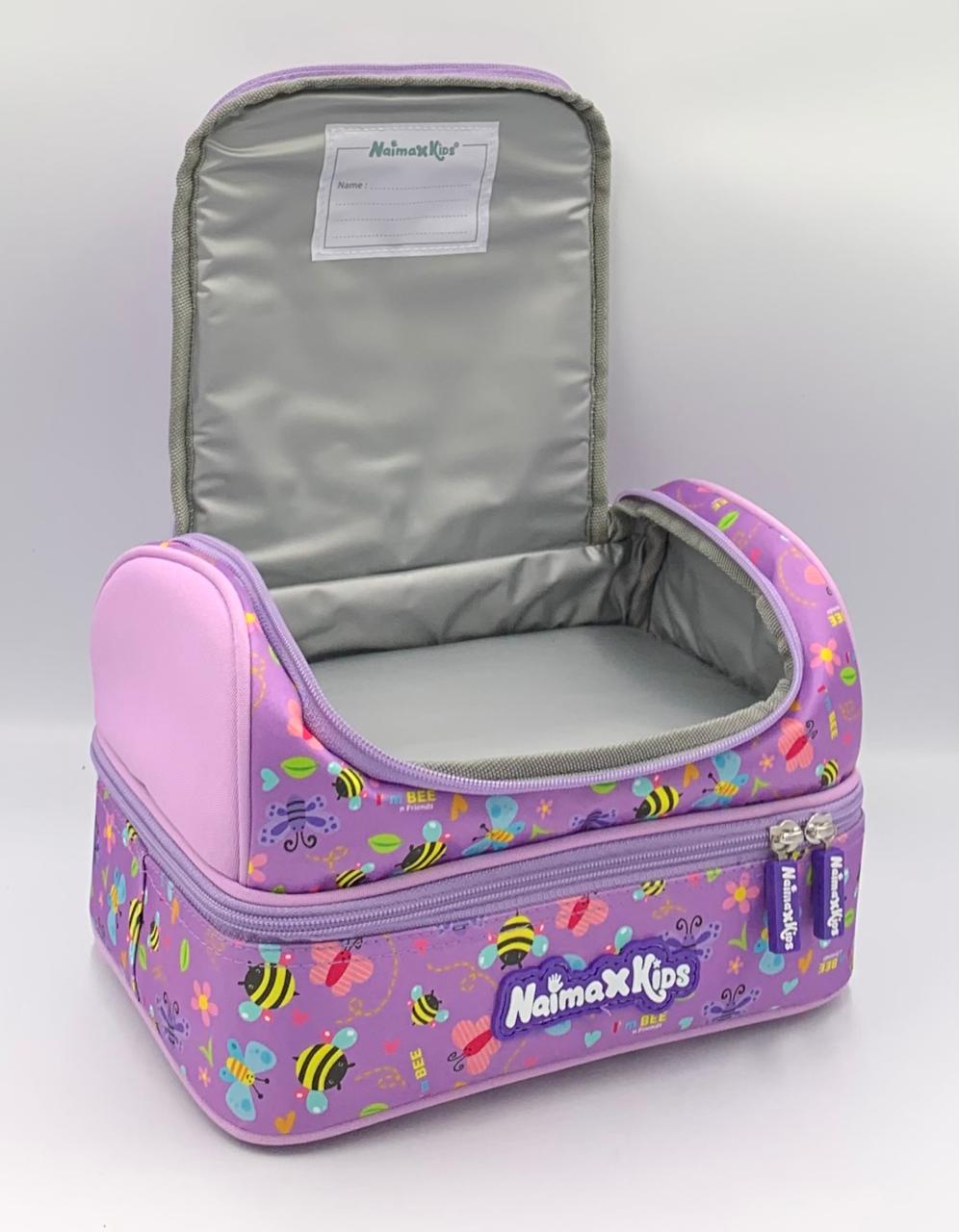 Naimax Kids Tas Bekal Anak Perempuan Lunch Bag Anak TK SD | Tas Bekal Anak Karakter Honey Purple - Gambar 3