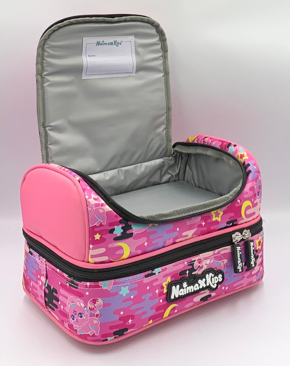 Naimax Kids Tas Bekal Anak Perempuan Karakter Cat Pink | Lunch Bag Anak Motif Kartun Cute - Gambar 3