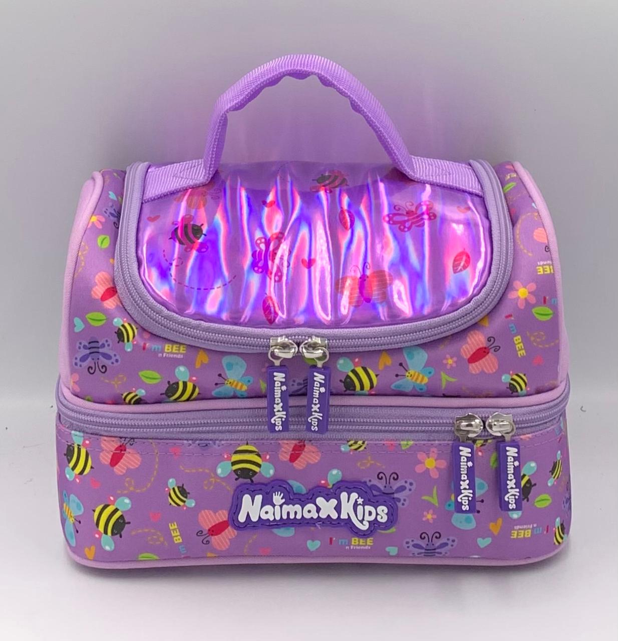 Naimax Kids Tas Bekal Anak Perempuan Lunch Bag Anak TK SD | Tas Bekal Anak Karakter Honey Purple