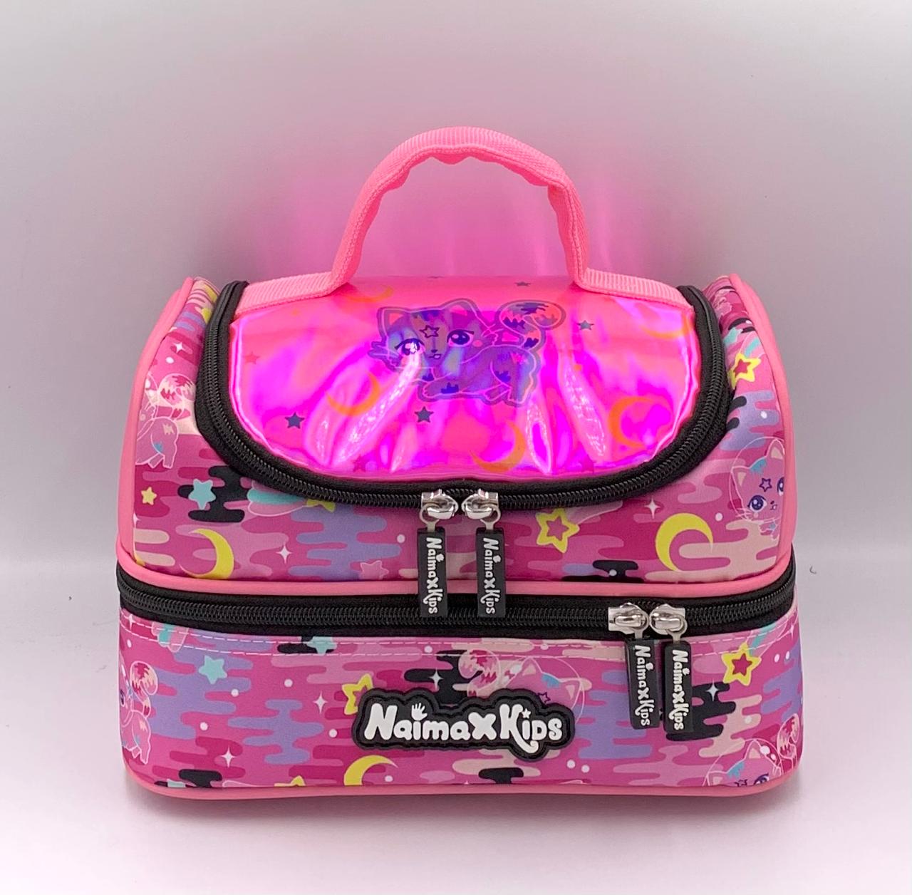 Naimax Kids Tas Bekal Anak Perempuan Karakter Cat Pink | Lunch Bag Anak Motif Kartun Cute