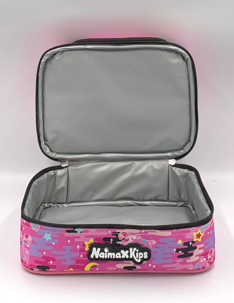 Naimax Kids Tas Bekal Anak Perempuan Karakter Cat Pink | Lunch Bag Anak Motif Kartun Cute - Gambar 2